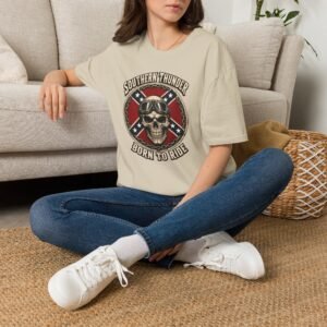 Motorcycle T-Shirt - Southern Thunder - Born to Ride - Skull Biker - Biker Ride Tee