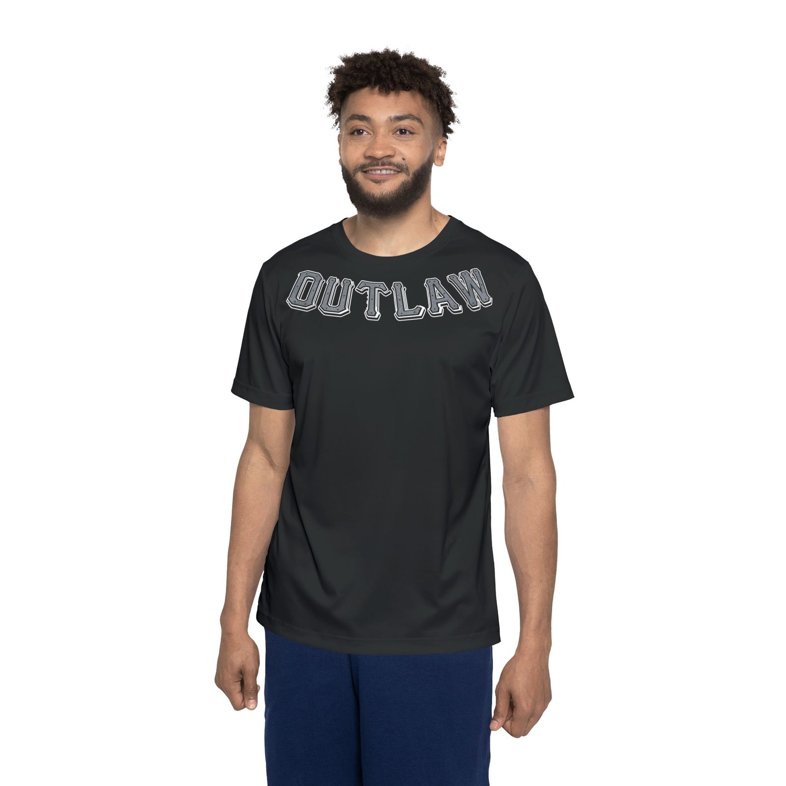 Outlaw Wearz Lawless Skull Sports Jersey T-Shirt - Men's Black Graphic Athletic Tee - Image 3