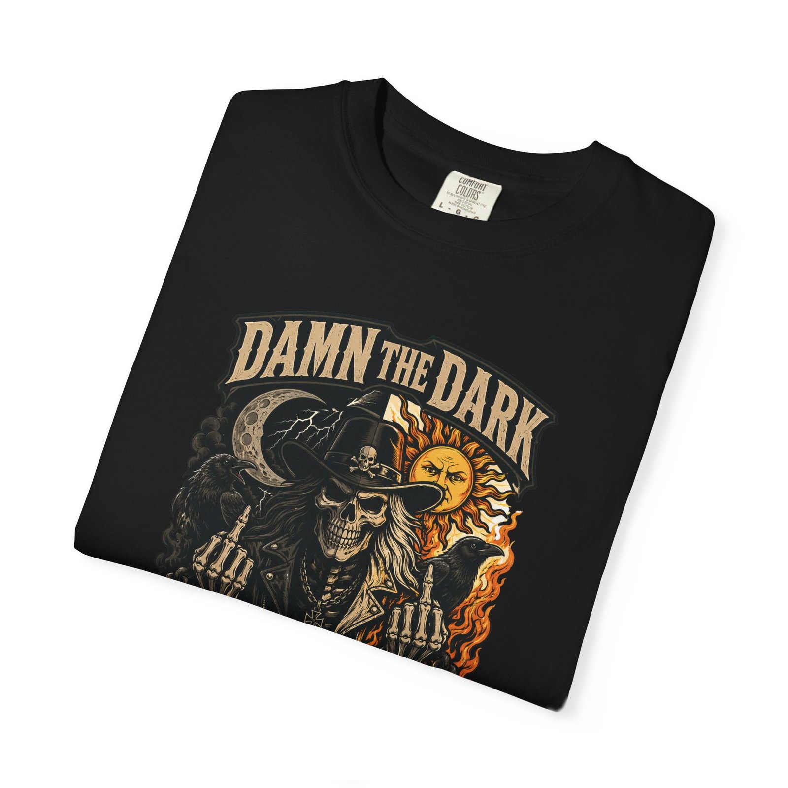 Unisex Garment-Dyed T-shirt - Comfort Colors 1717 - Damn the Dark, Damn the Light - Skull - Image 23