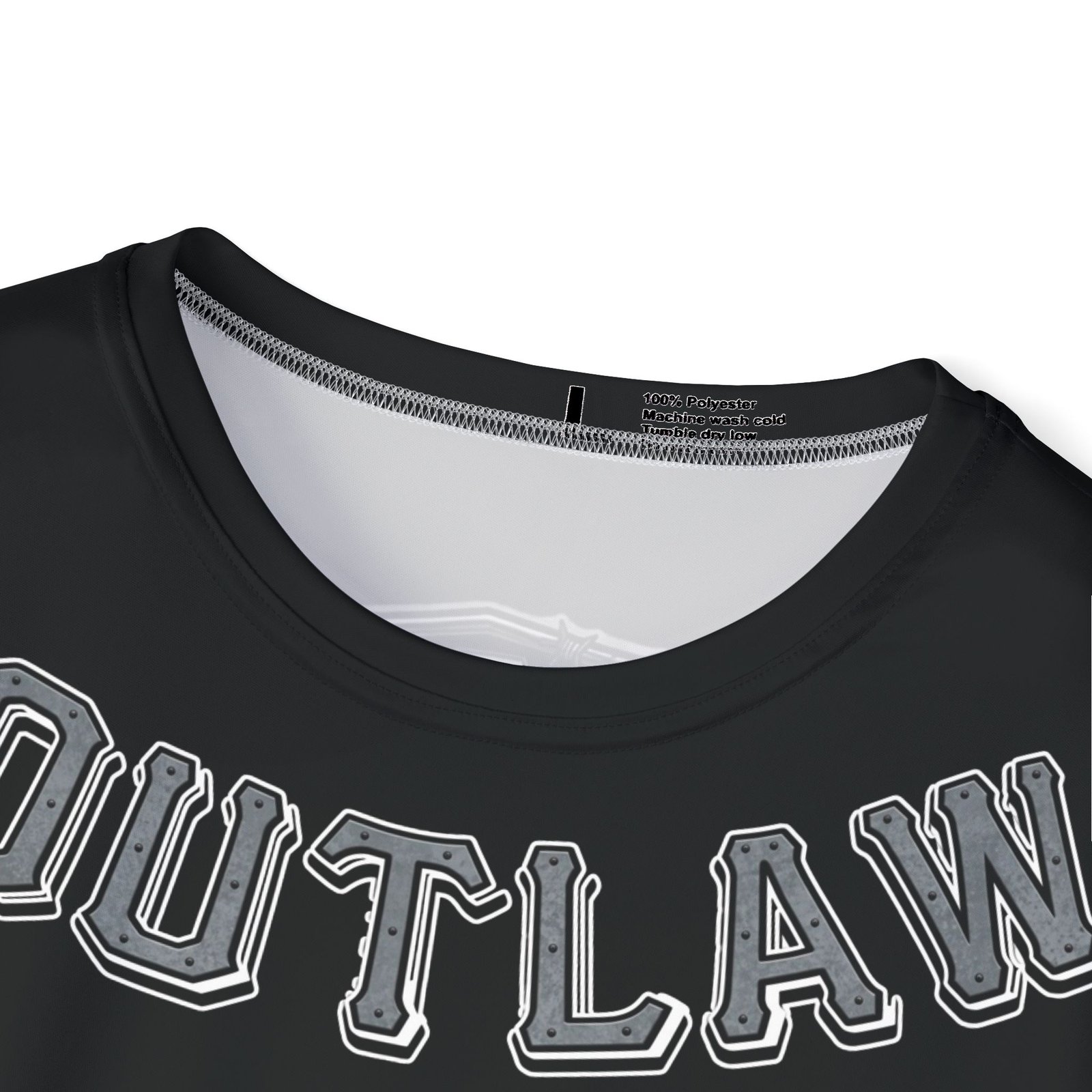 Outlaw Wearz Lawless Skull Sports Jersey T-Shirt - Men's Black Graphic Athletic Tee - Image 4