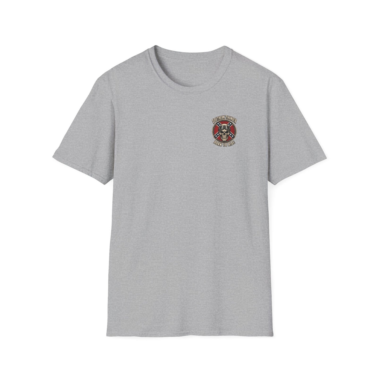 Motorcycle T-Shirt - Southern Thunder - Born to Ride - Skull Biker - 'Pocket' Area - Biker Ride Tee - Image 11