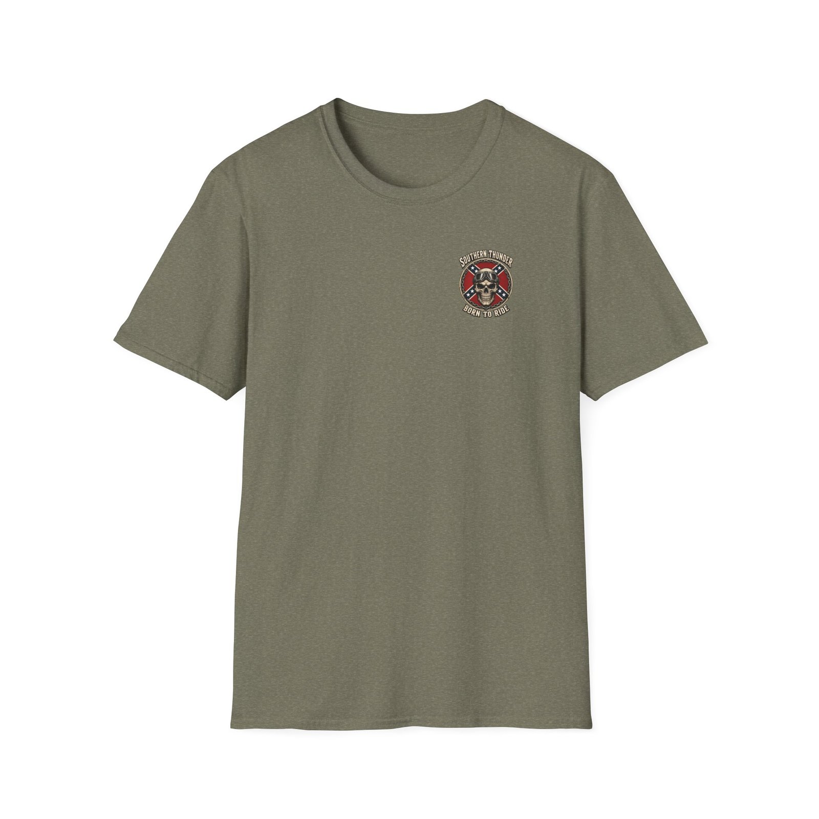 Motorcycle T-Shirt - Southern Thunder - Born to Ride - Skull Biker - 'Pocket' Area - Biker Ride Tee - Image 26