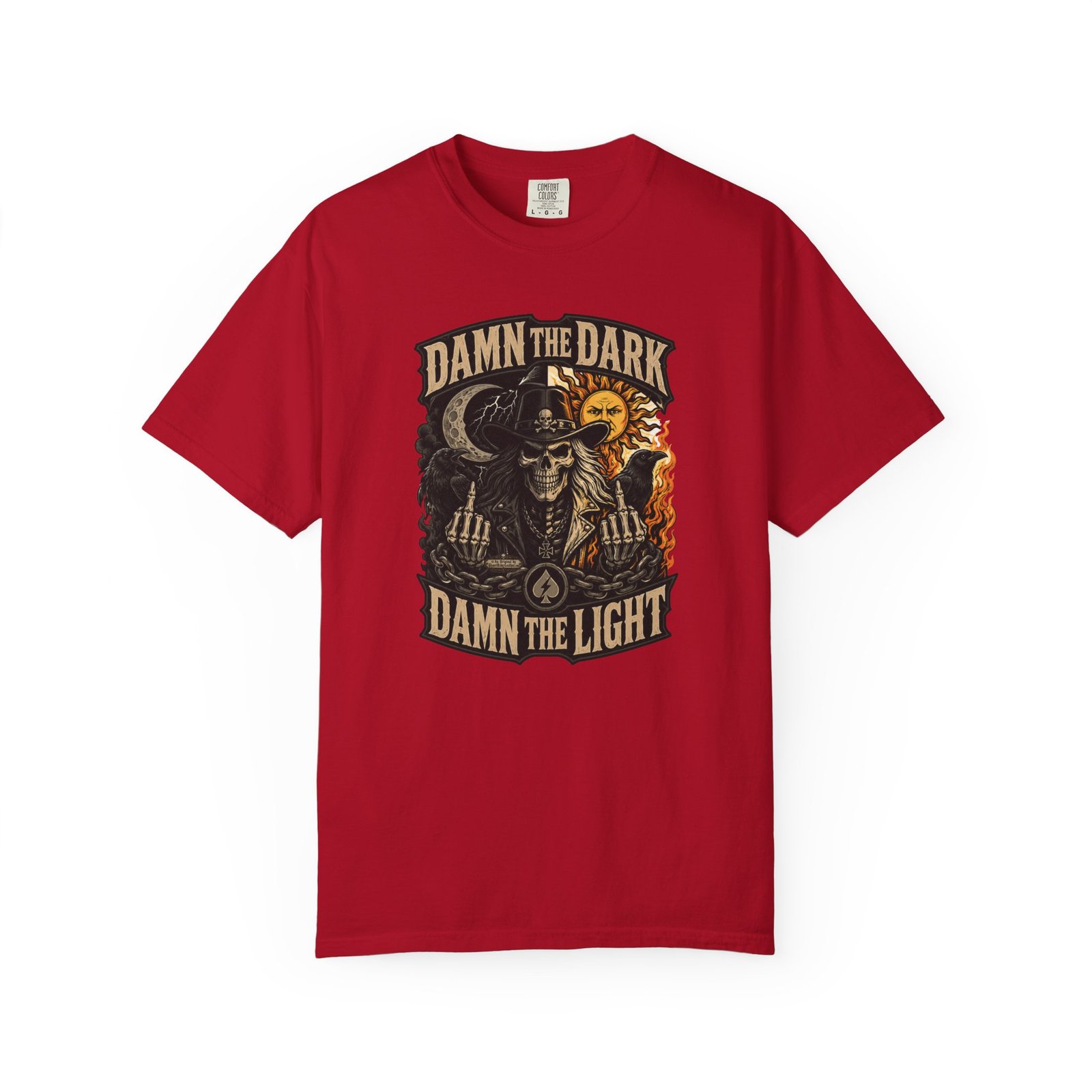 Unisex Garment-Dyed T-shirt - Comfort Colors 1717 - Damn the Dark, Damn the Light - Skull - Image 27