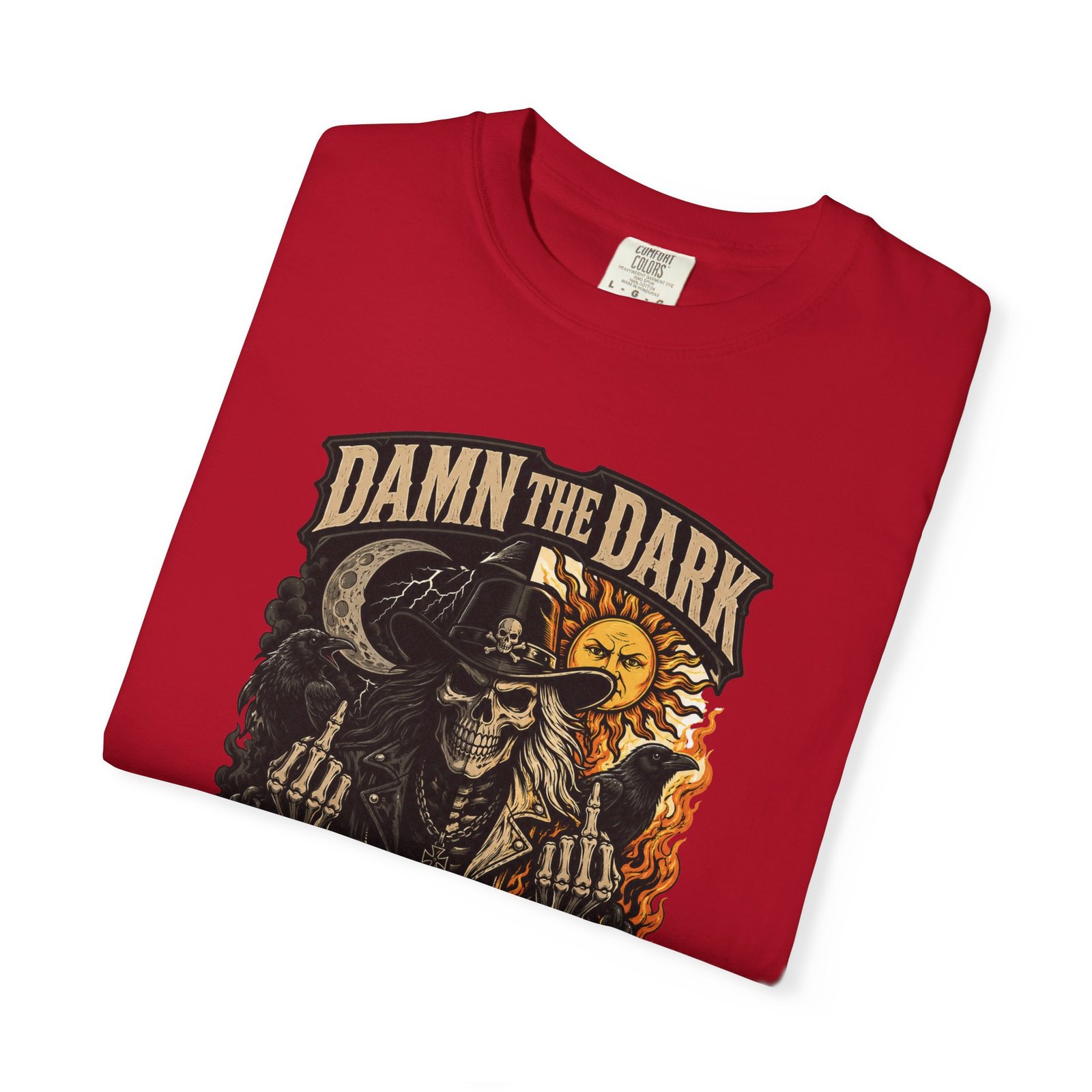 Unisex Garment-Dyed T-shirt - Comfort Colors 1717 - Damn the Dark, Damn the Light - Skull - Image 29