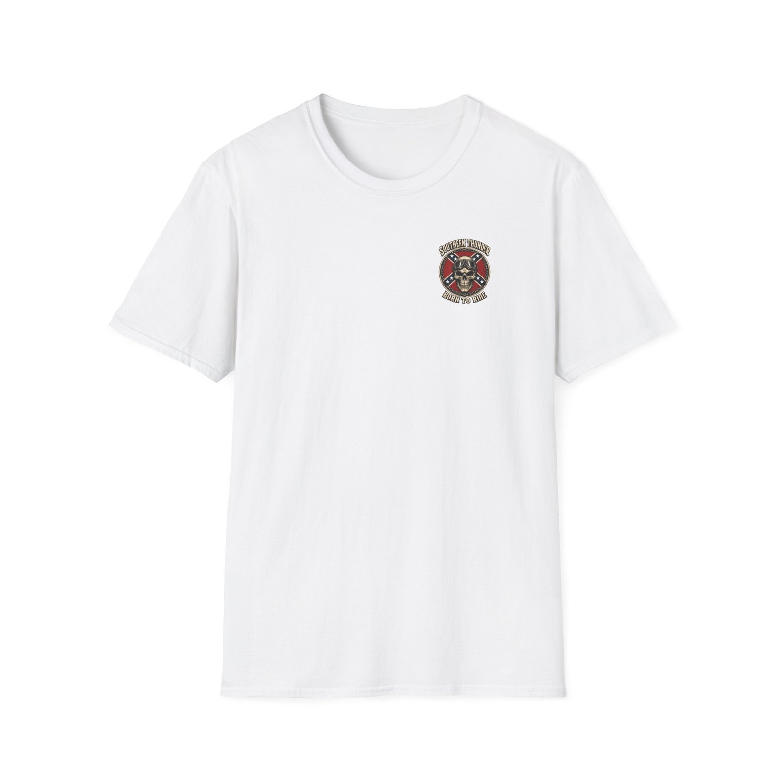 Motorcycle T-Shirt - Southern Thunder - Born to Ride - Skull Biker - 'Pocket' Area - Biker Ride Tee - Image 14