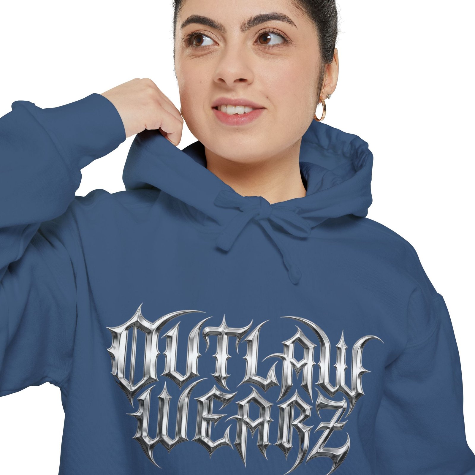 'Outlaw Wearz' - Hoodie - Gothic Chrome Look - Hooded Sweatshirt Jacket - Image 15
