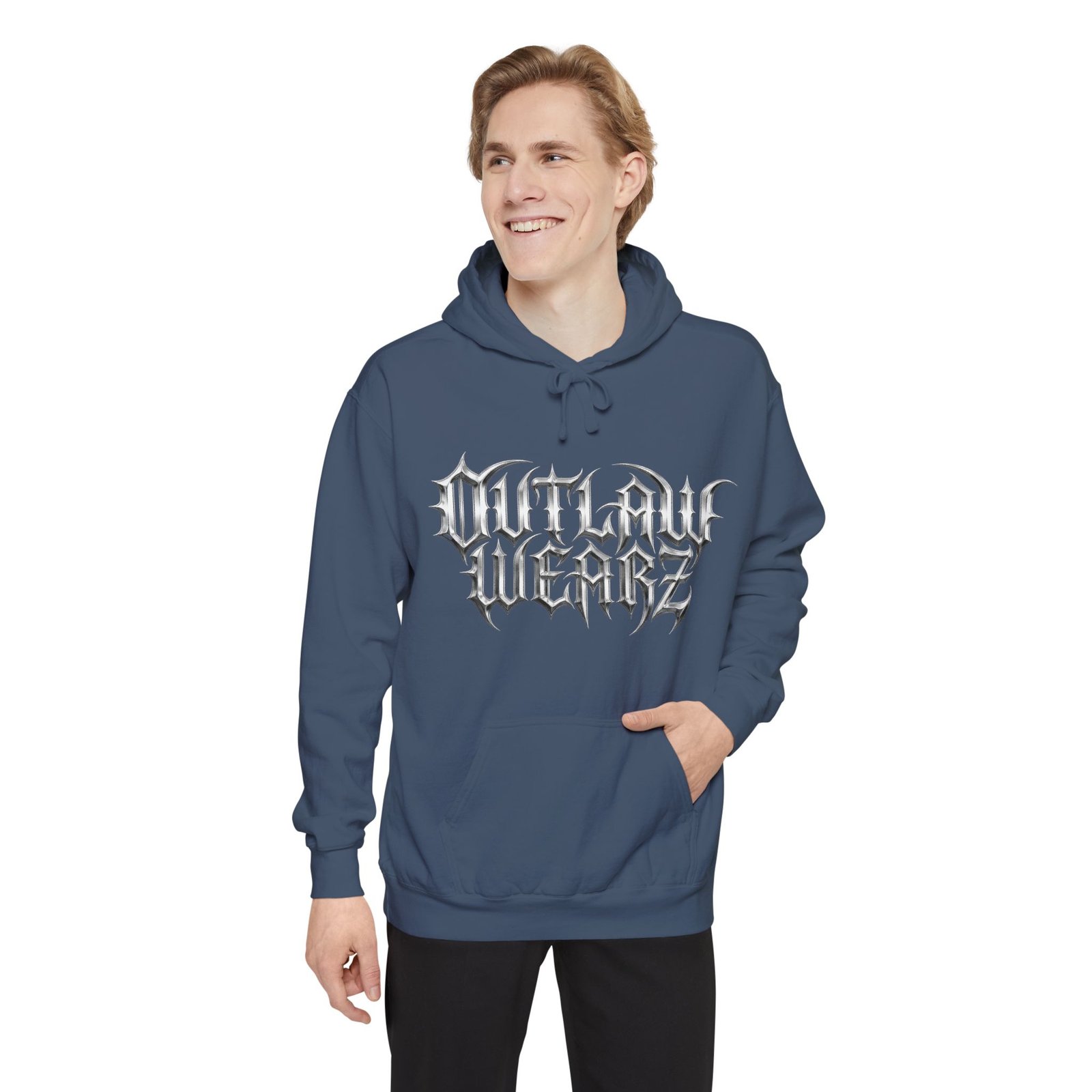 'Outlaw Wearz' - Hoodie - Gothic Chrome Look - Hooded Sweatshirt Jacket - Image 12