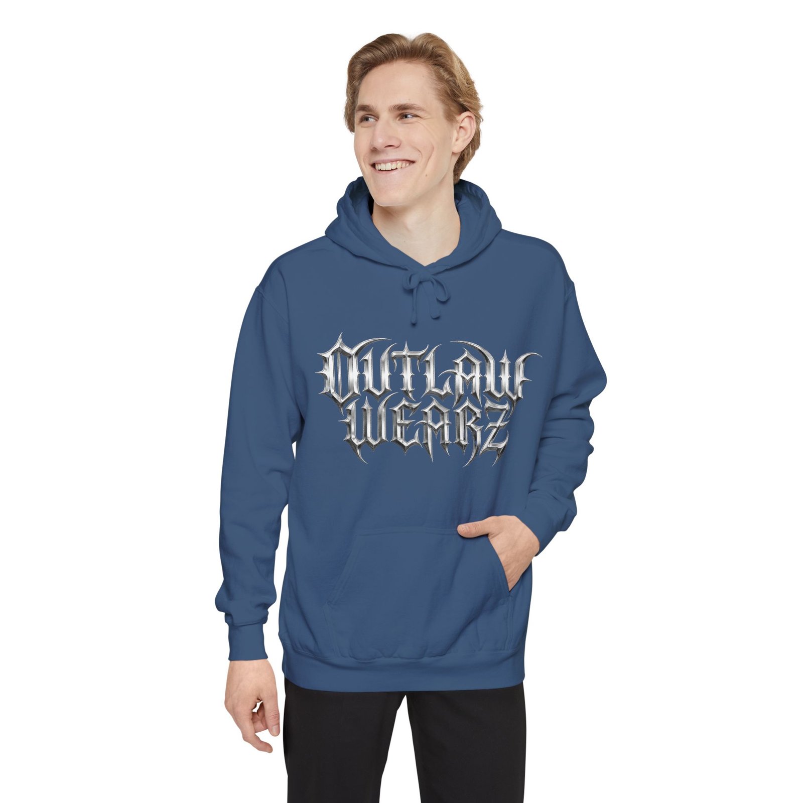 'Outlaw Wearz' - Hoodie - Gothic Chrome Look - Hooded Sweatshirt Jacket - Image 16