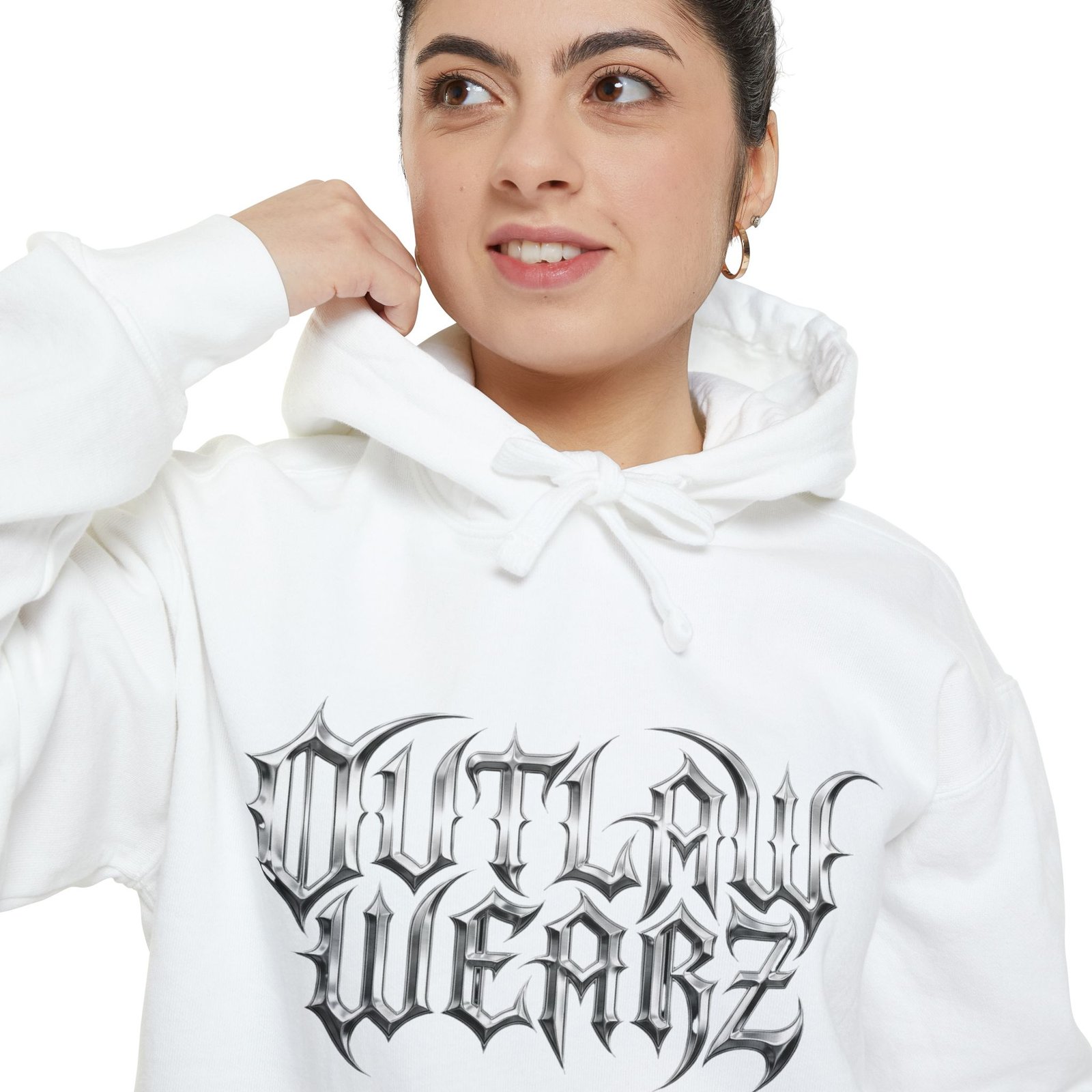 'Outlaw Wearz' - Hoodie - Gothic Chrome Look - Hooded Sweatshirt Jacket - Image 7