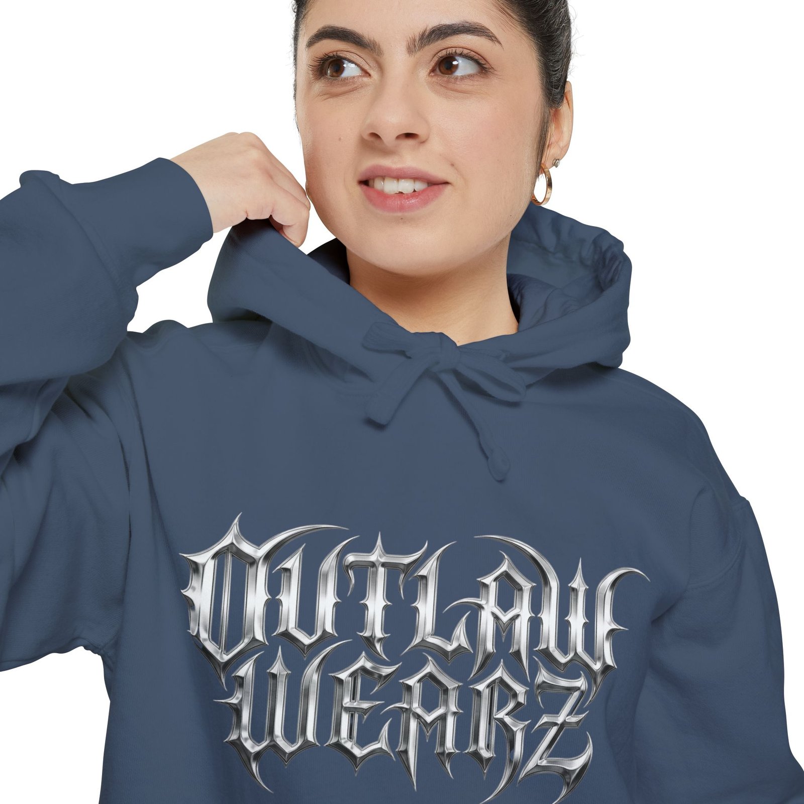 'Outlaw Wearz' - Hoodie - Gothic Chrome Look - Hooded Sweatshirt Jacket - Image 11